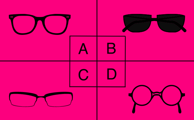 「むっつり度」がわかる心理テスト！どのメガネをかけたい？